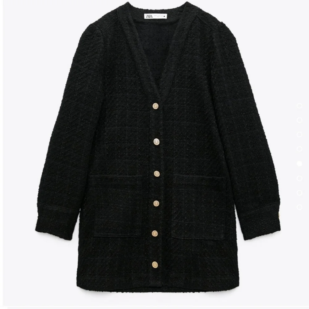 Zara * Textured Tweed Black Blazer Dress - Picture 8 of 10